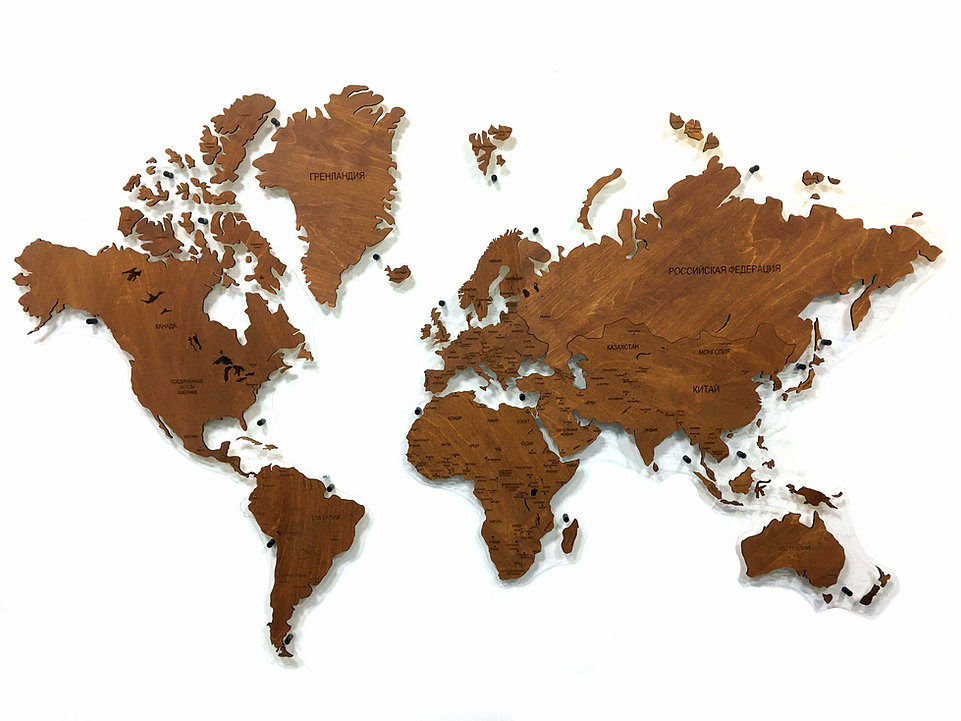 Карта мира одноуровневая (однотонная)