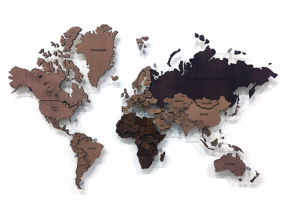 Карта мира многоуровневая (Шоколадная)